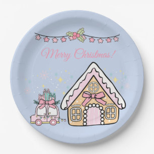 Pastel Pink Christmas Paper Plate