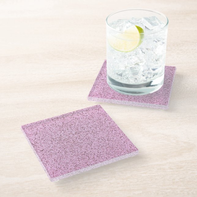 Pastel Pink Concrete Texture Glass Coaster (Angled)