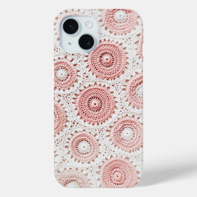 Pastel Pink Crochet Case-Mate iPhone Case (Back)