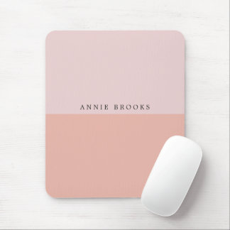 Pastel Pink Custom Name Elegant Mouse Pad