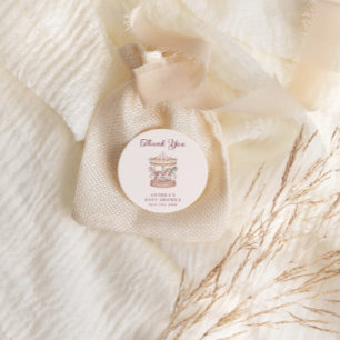 Pastel Pink Cute Carousel Girl Baby Shower Classic Round Sticker