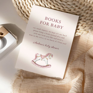 Pastel Pink Cute Carousel Girl Baby Shower Enclosure Card