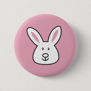 Pastel Pink Cute Easter Bunny Illustration 6 Cm Round Badge