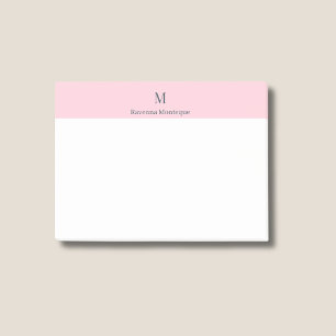 Pastel Pink Cute Personalised Monogram Name Post-it Notes