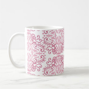 Pastel Pink Damask Coffee Mug