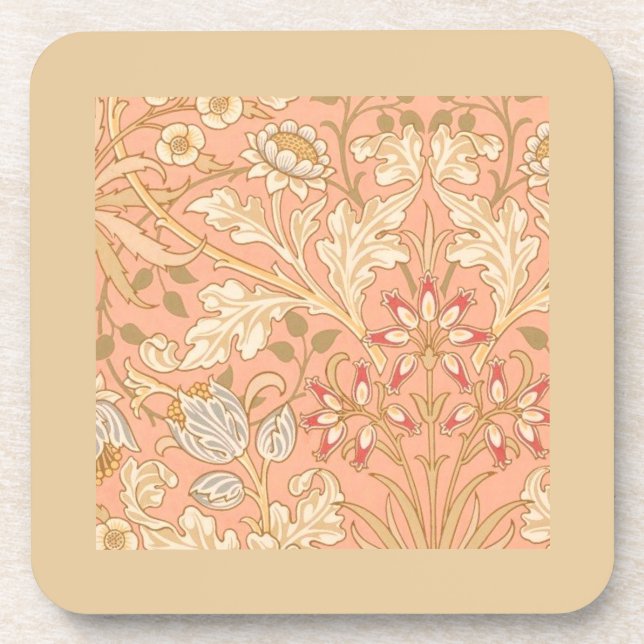 Pastel Pink Decorative Flowers  Coaster (Front)