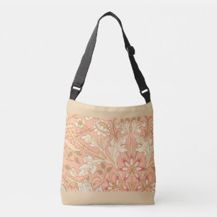 Pastel Pink Decorative Flowers Crossbody Bag