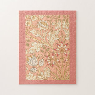 Pastel Pink Decorative Flowers Jigsaw Puzzle