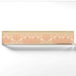 Pastel Pink Decorative Flowers Nameplate