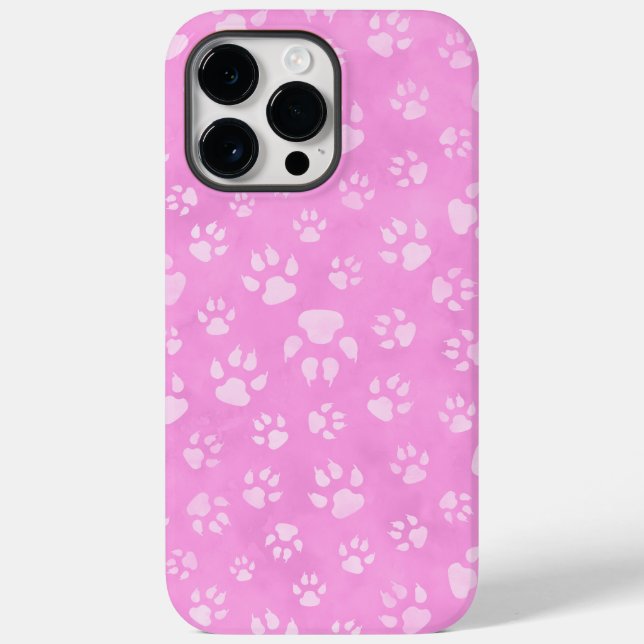 PASTEL PINK DOG PAWS Case-Mate iPhone CASE (Back)