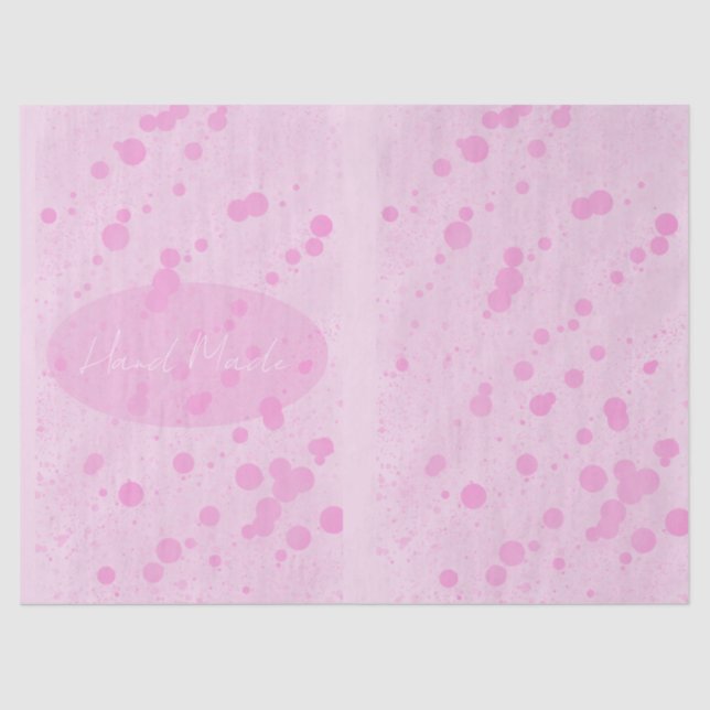 Pastel Pink Dots Craft Hand Made or Thank you Tissue Paper (Front)