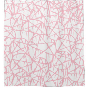 pastel pink dripping pentagram grunge punk shower curtain