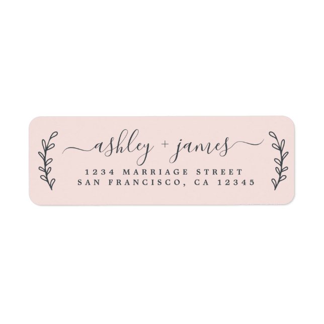 Pastel Pink Elegant Return Address (Front)