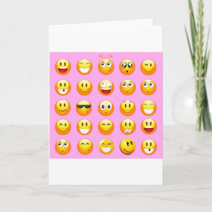 pastel pink emoji card