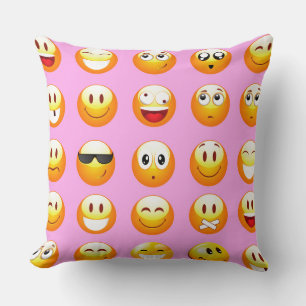 pastel pink emoji cushion