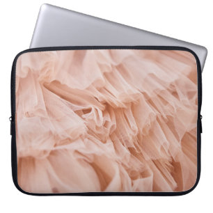 Pastel Pink Fabric: Elegant Textures. Laptop Sleeve
