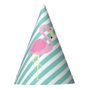Pastel Pink Flamingo Pool Party Birthday Hat