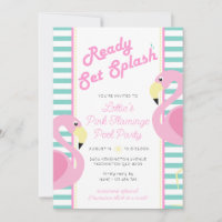 Pastel Pink Flamingo Pool Party Birthday