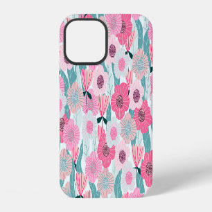 Pastel Pink Floral Abstract Pattern iPhone 12 Case