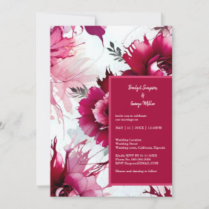 pastel pink floral abstract rose bloom  invitation