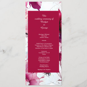 pastel pink floral abstract rose  wedding   programme