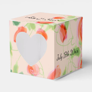 Pastel Pink Floral Favour Box