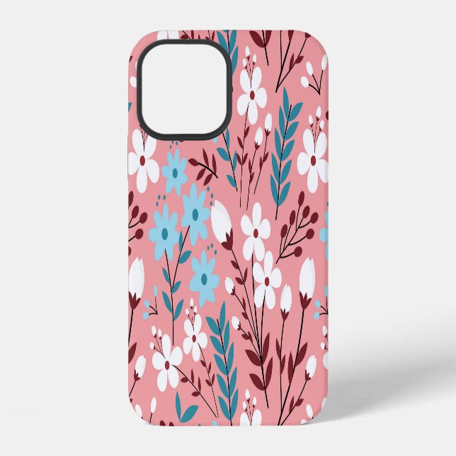 Pastel Pink Floral Seamless Pattern. iPhone Case (Back)