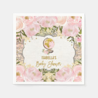 Pastel Pink Floral Vintage Travel Baby Girl Shower