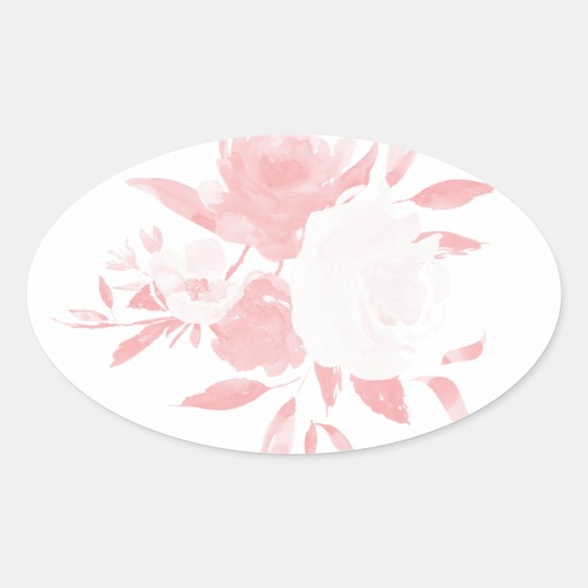 Pastel Pink Floral Watercolor Sticker (Front)