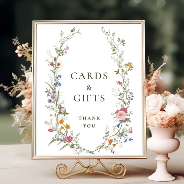 Pastel Pink Floral Wildflower Cards and Gifts Poster (Creator Uploaded)