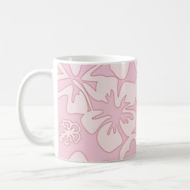 Pastel Pink Flower Art Coffee Mug (Left)