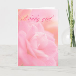 Pastel pink flower ... baby girl card