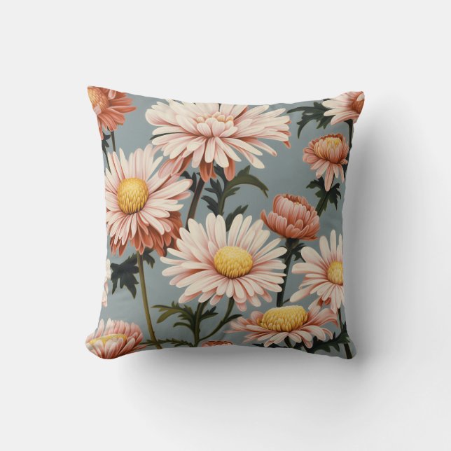 Pastel Pink Flowers Cushion (Front)