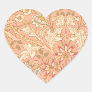 Pastel Pink Flowers Heart Sticker