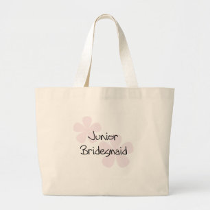 Pastel Pink Flowers Jr. Bridesmaid Large Tote Bag