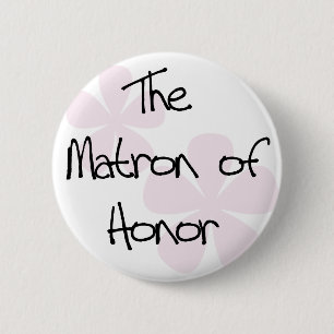 Pastel Pink Flowers Matron of Honour 6 Cm Round Badge