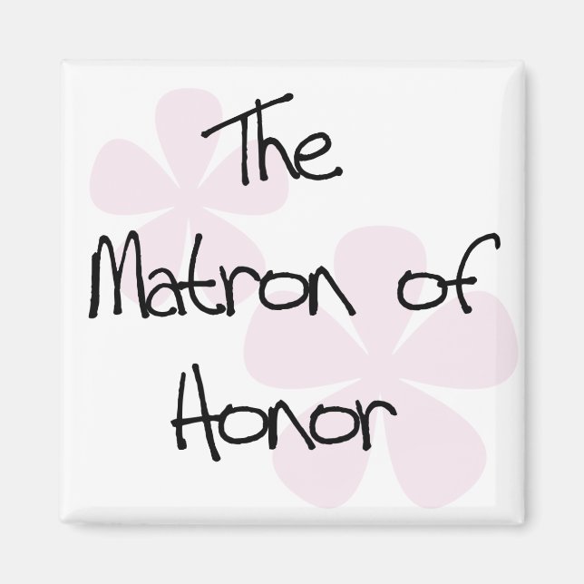 Pastel Pink Flowers Matron of Honour Magnet (Front)
