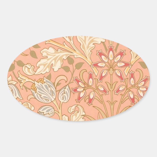 Pastel Pink Flowers Oval Sticker (Front)