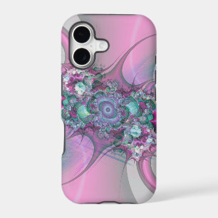 pastel pink fractal art iphone case