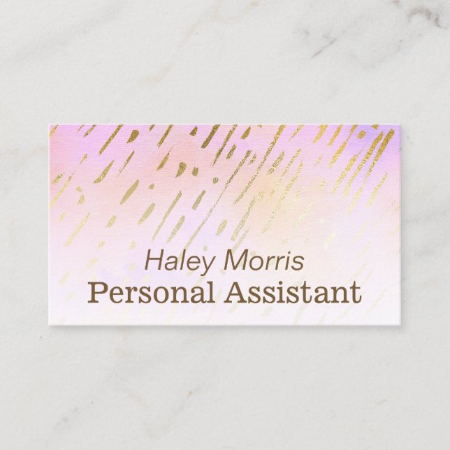 Pastel Pink Freelance Personal Assistant Business Card (Front)