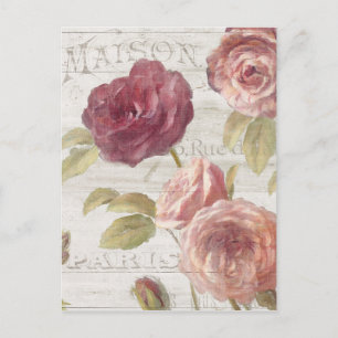 Pastel Pink French Roses Postcard