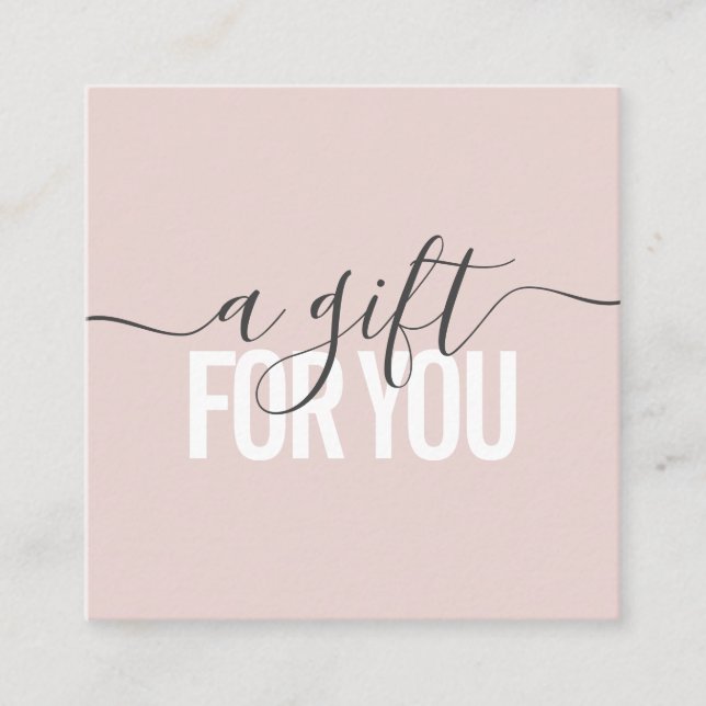 Pastel pink gift certificate beauty salon script (Front)