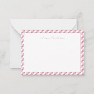 Pastel Pink Gingham Children's Card
