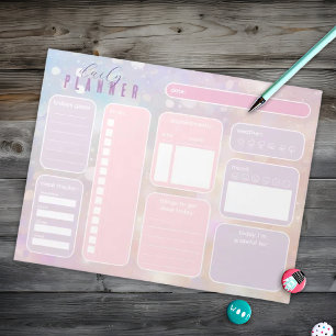 Pastel Pink Girly Cute Daily Planner  Notepad