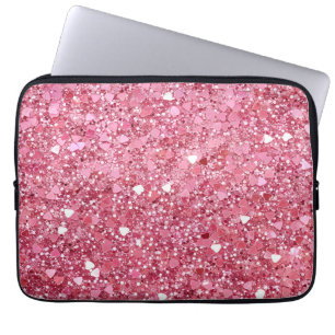 Pastel Pink Glitter  Wrapping Paper Laptop Sleeve