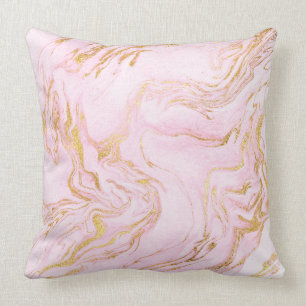 Pastel Pink Gold White Marble Vip Cushion