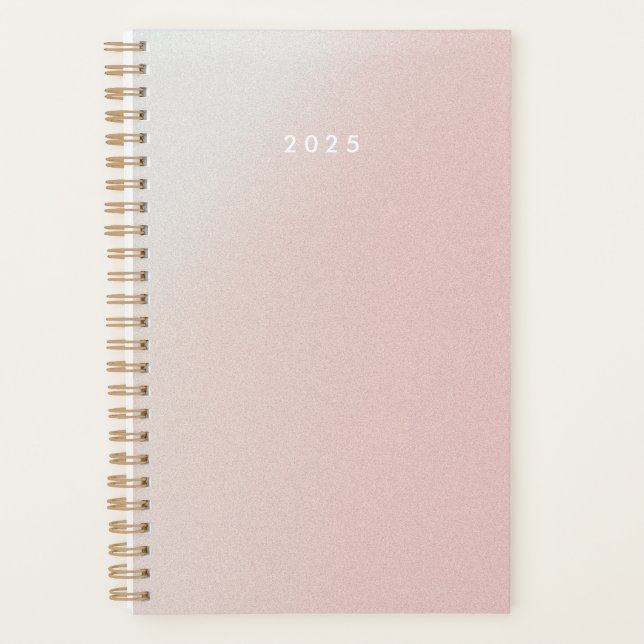 Pastel Pink Gradient Personalised 2025 Planner (Front)