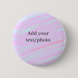 Pastel pink green add photo text watercolor retro  6 cm round badge
