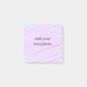 Pastel pink green add photo text watercolor retro post-it notes