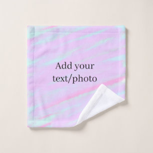 Pastel pink green add photo text watercolor retro  wash cloth